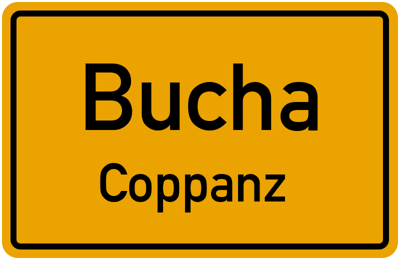 Ortsschild Bucha