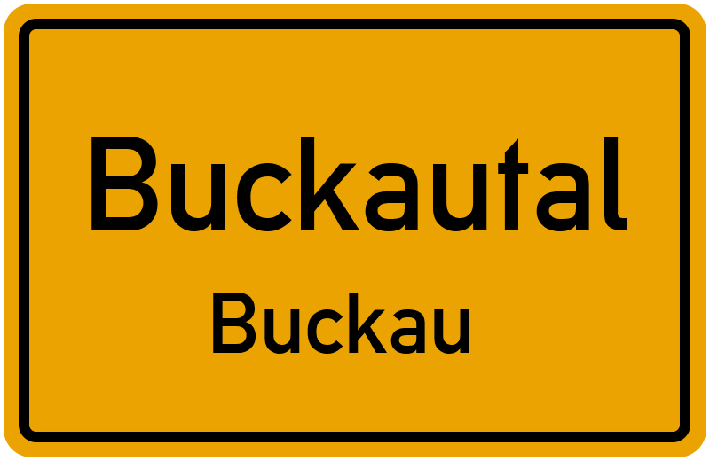 Ortsschild Buckautal