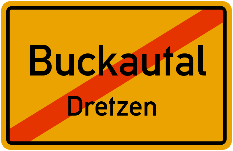 Ortsschild Buckautal