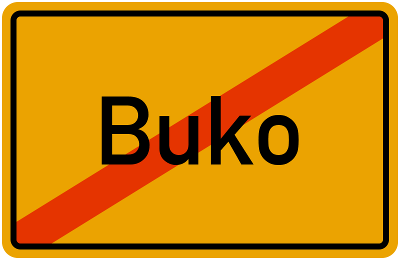 Ortsschild Buko