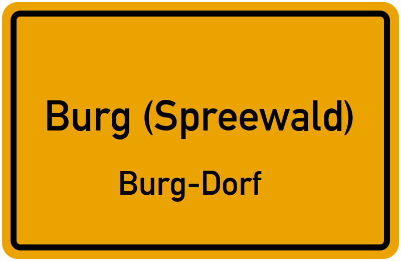 Ortsschild Burg (Spreewald)