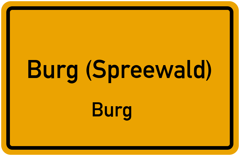 Ortsschild Burg (Spreewald)
