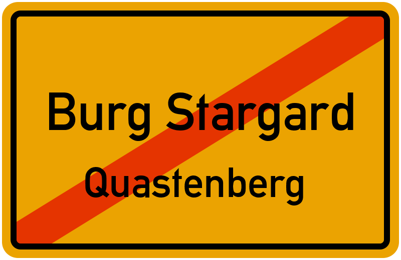 Ortsschild Burg Stargard