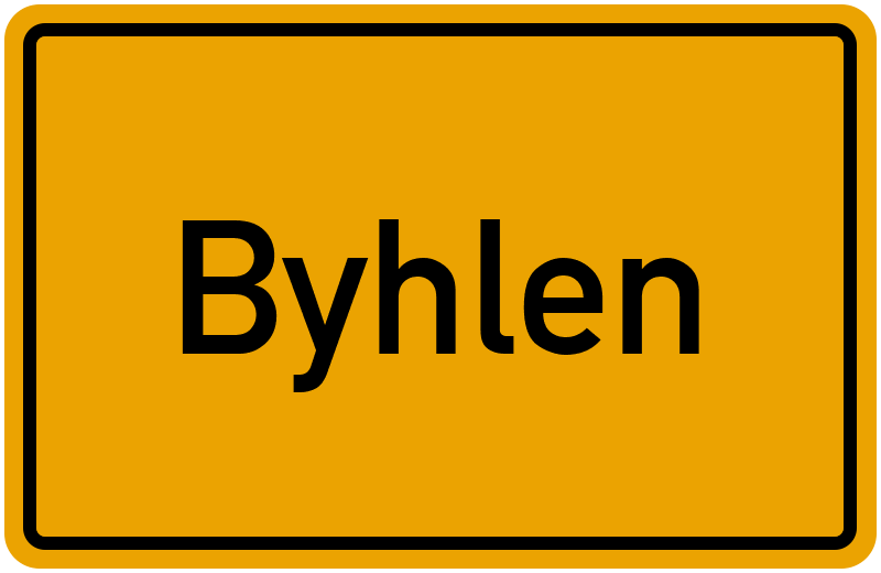 Ortsschild Byhlen