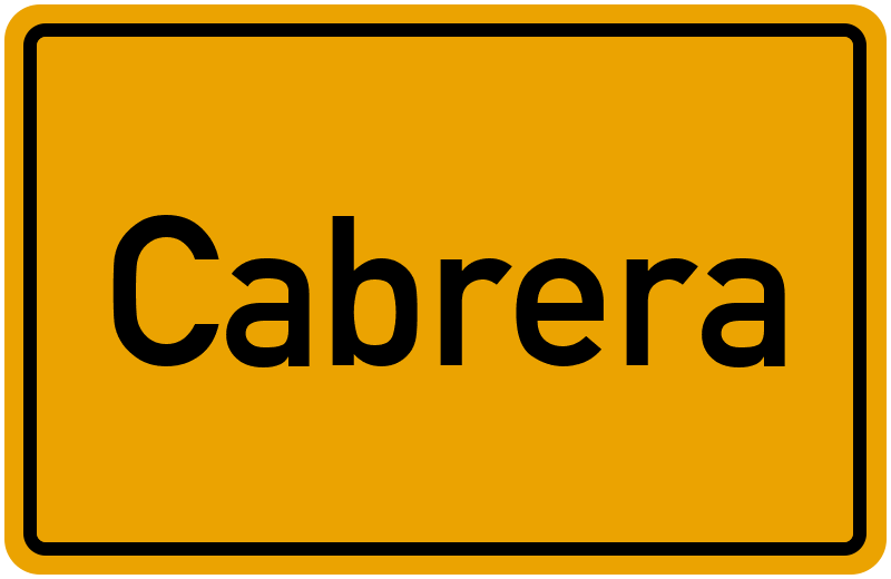 Ortsschild Cabrera