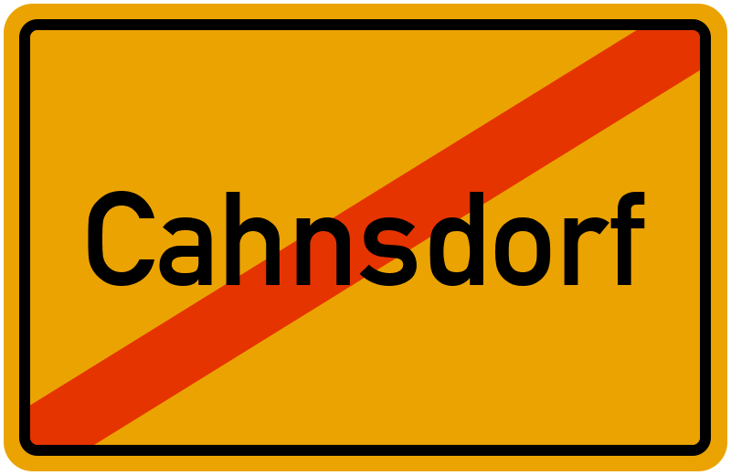 Ortsschild Cahnsdorf
