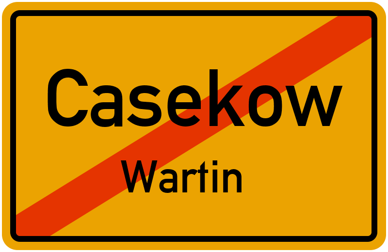 Ortsschild Casekow