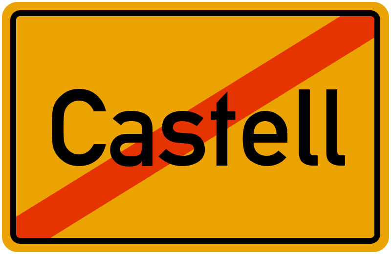 Ortsschild Castell
