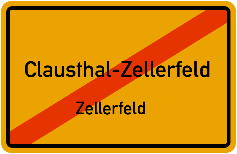 Ortsschild Clausthal-Zellerfeld