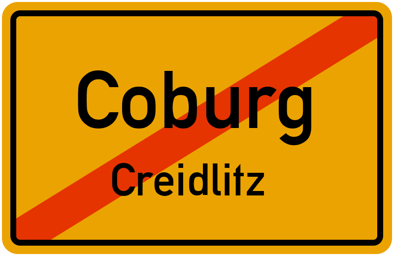 Ortsschild Coburg-Creidlitz kostenlos: Download & Drucken