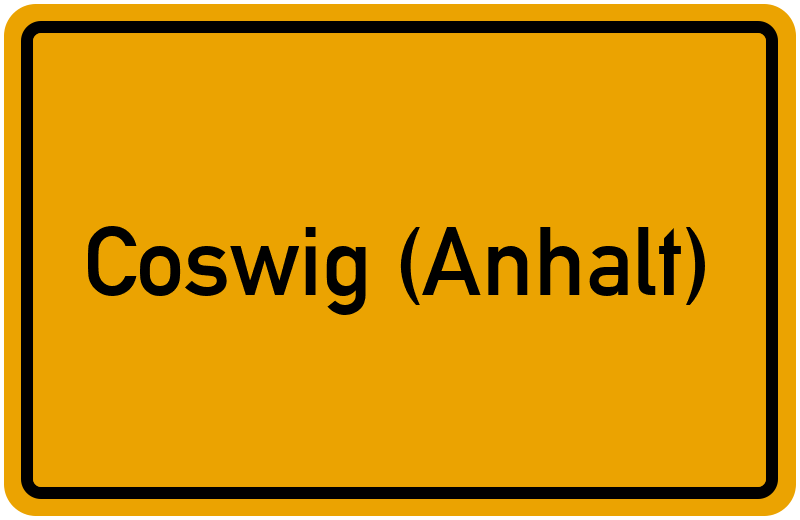Ortsschild Coswig (Anhalt)