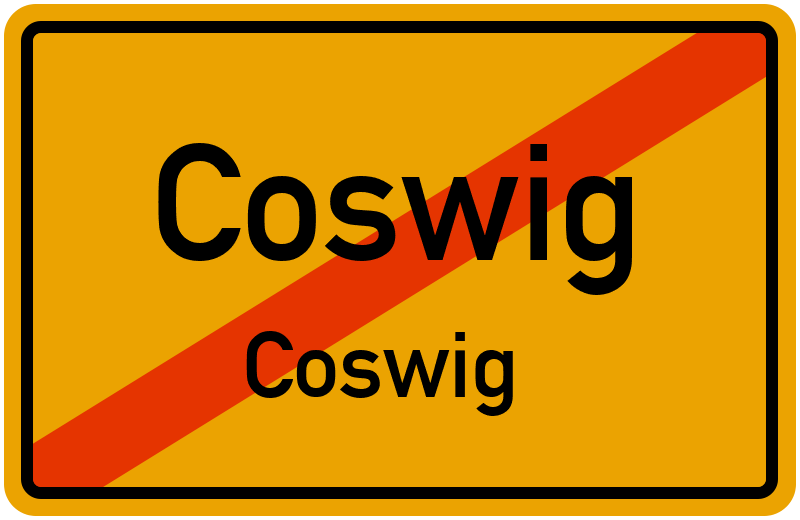 Ortsschild Coswig