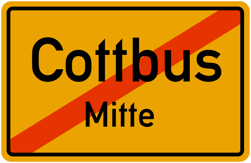Ortsschild Cottbus