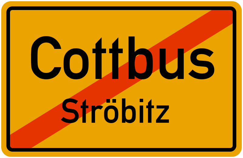 Ortsschild Cottbus