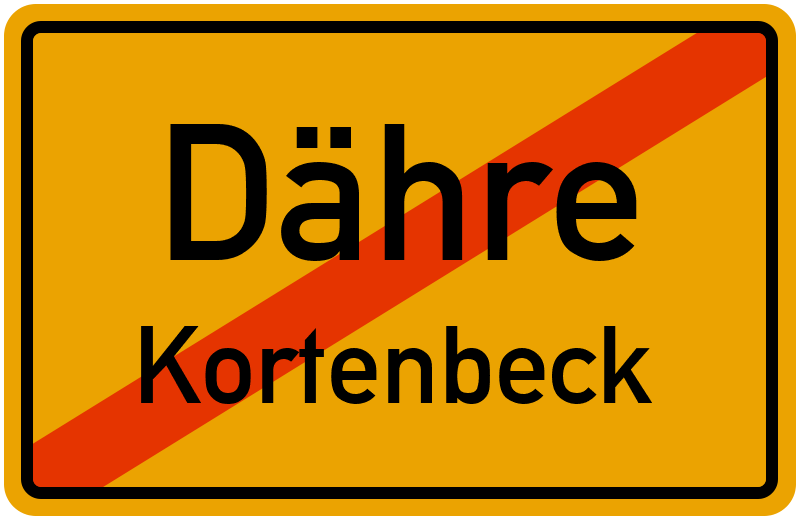 Ortsschild Dähre