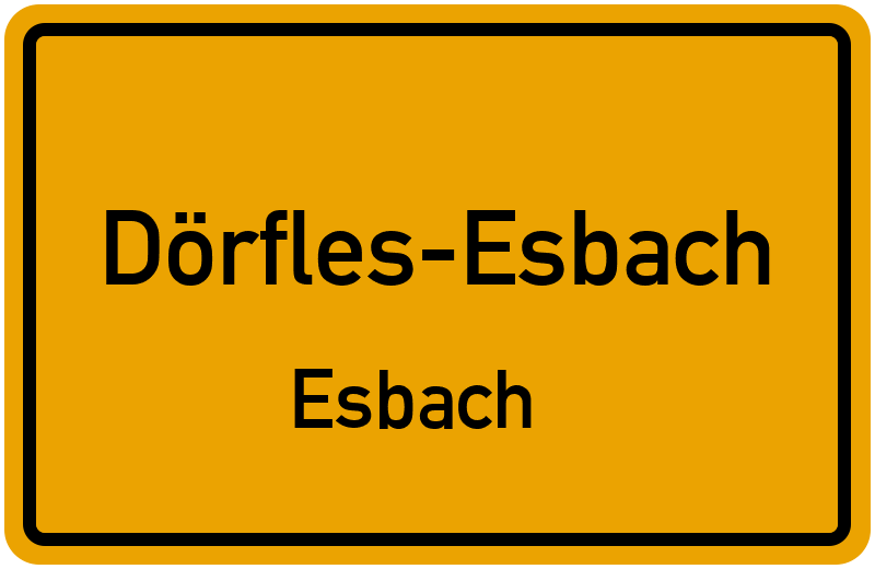 Ortsschild Dörfles-Esbach