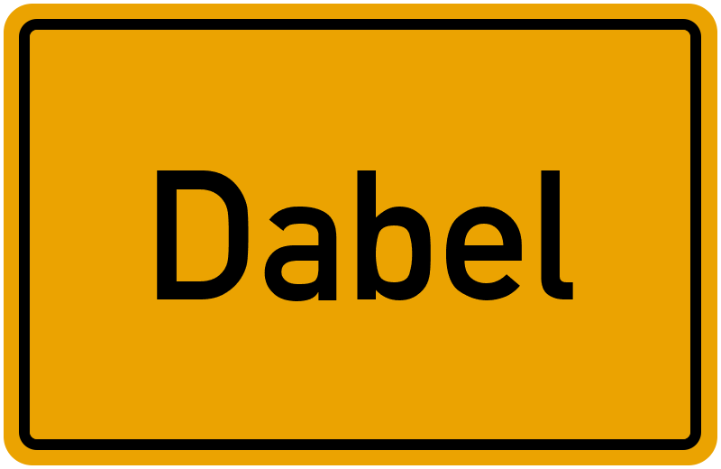 Ortsschild Dabel