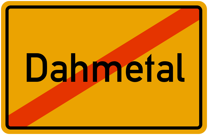 Ortsschild Dahmetal