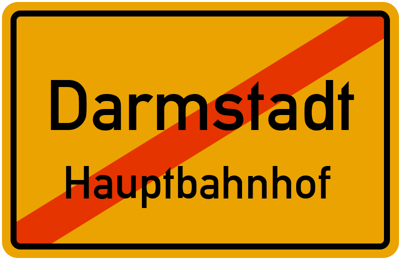 Ortsschild Darmstadt