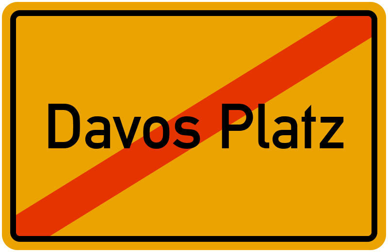 Ortsschild Davos Platz