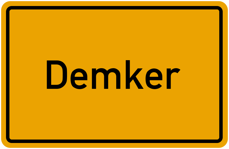 Ortsschild Demker