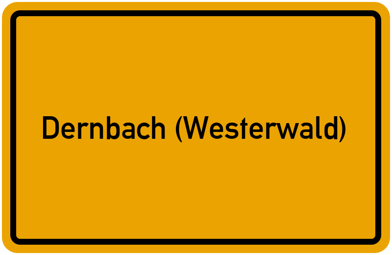 Ortsschild Dernbach (Westerwald)
