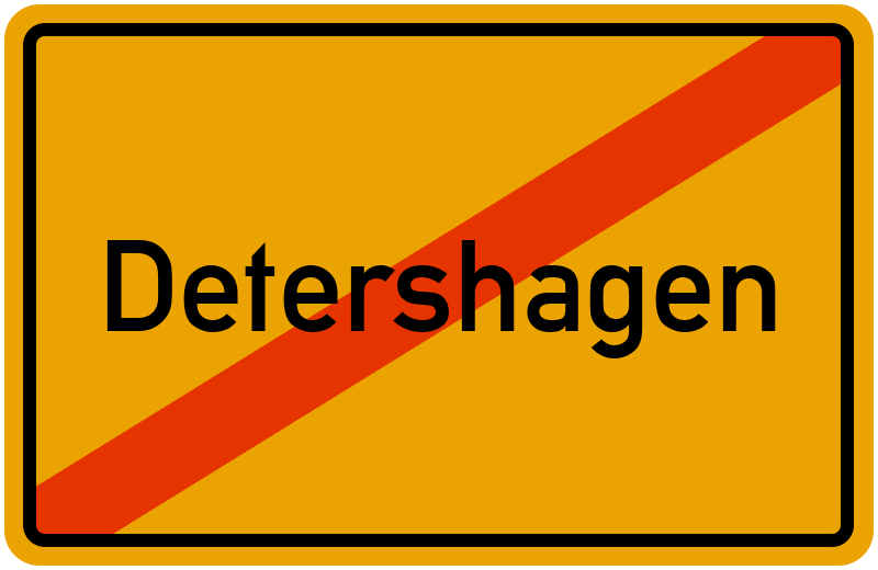 Ortsschild Detershagen