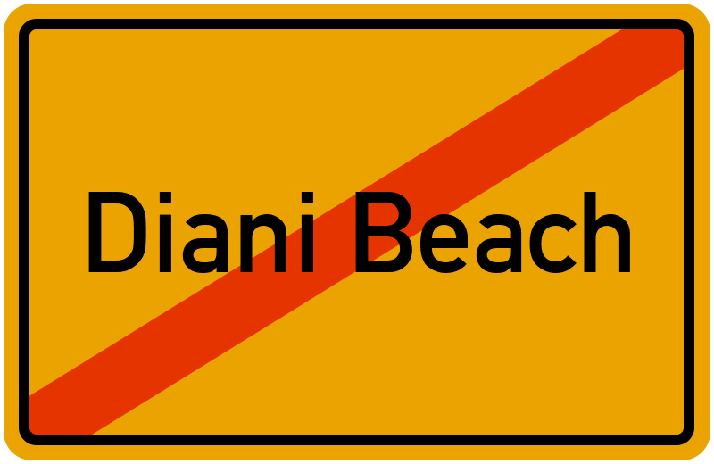Ortsschild Diani Beach