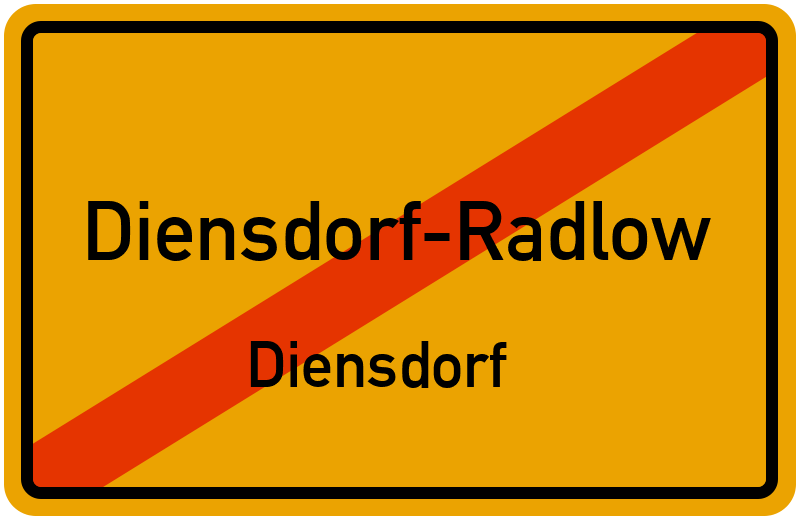Ortsschild Diensdorf-Radlow