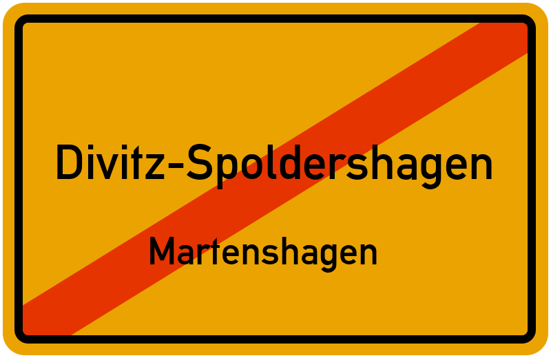 Ortsschild Divitz-Spoldershagen