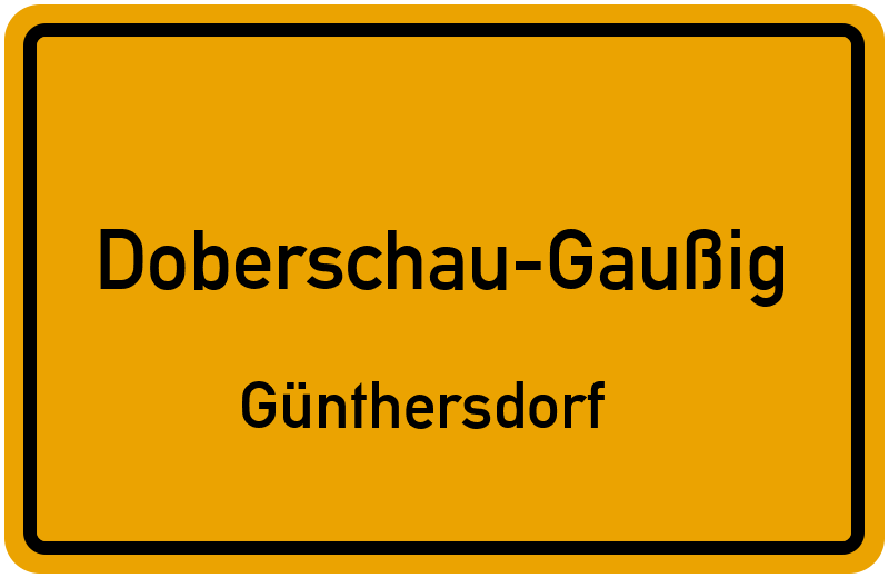 Ortsschild Doberschau-Gaußig
