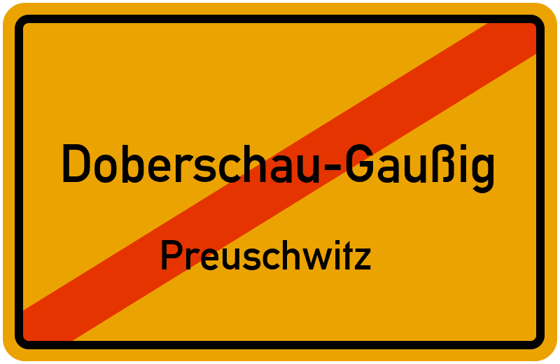 Ortsschild Doberschau-Gaußig