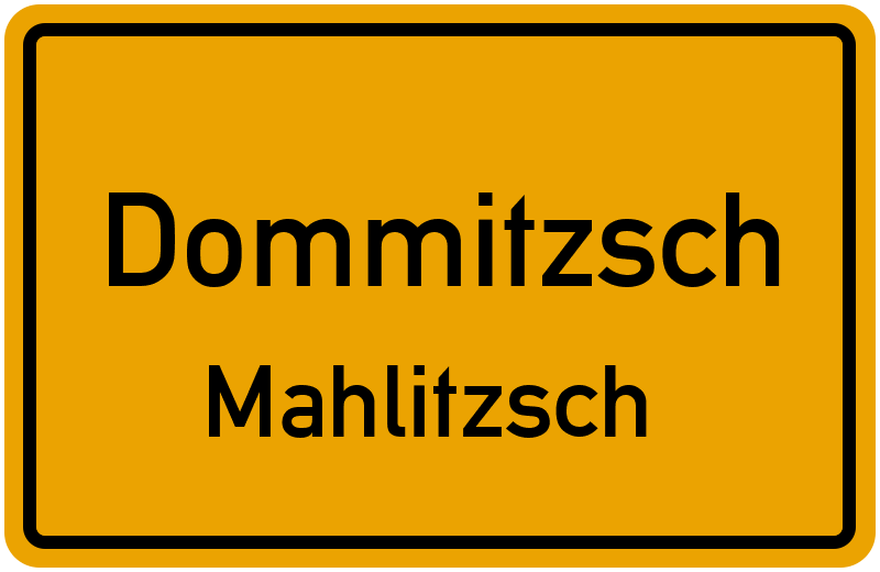 Ortsschild Dommitzsch