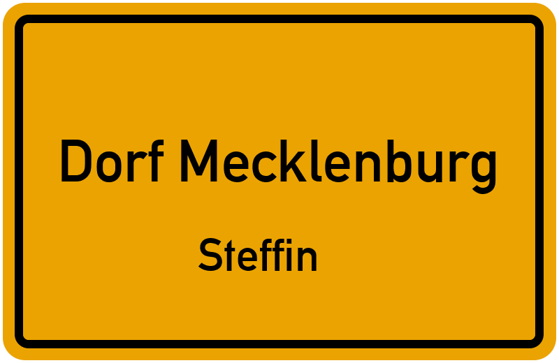 Ortsschild Dorf Mecklenburg