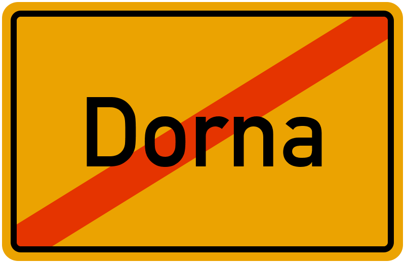 Ortsschild Dorna