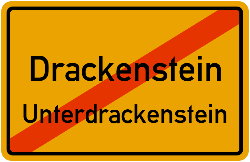 Ortsschild Drackenstein