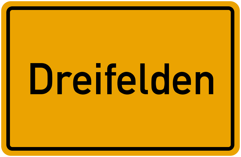 Ortsschild Dreifelden