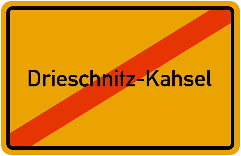Ortsschild Drieschnitz-Kahsel