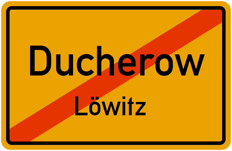 Ortsschild Ducherow