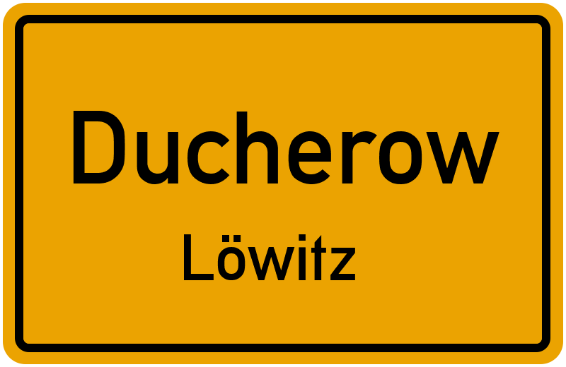 Ortsschild Ducherow