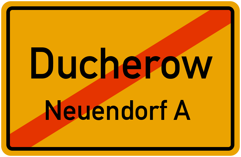 Ortsschild Ducherow