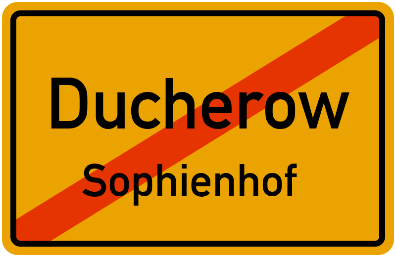 Ortsschild Ducherow