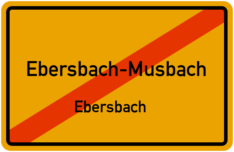 Ortsschild Ebersbach-Musbach