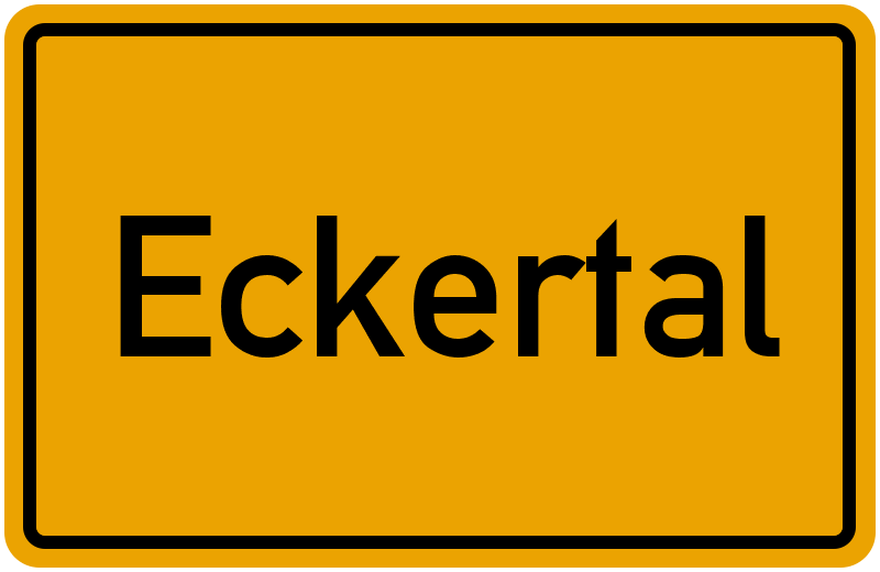 Ortsschild Eckertal