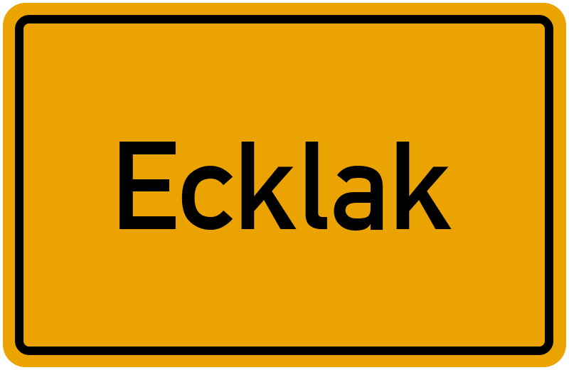 Ortsschild Ecklak