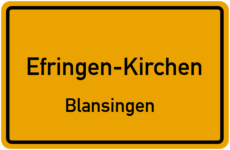 Ortsschild Efringen-Kirchen