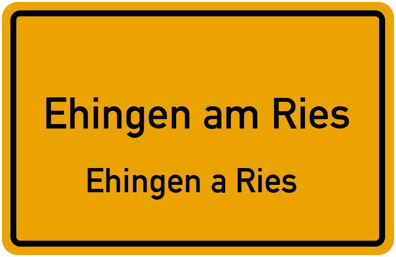 Ortsschild Ehingen am Ries