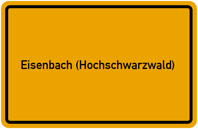 Ortsschild Eisenbach (Hochschwarzwald)