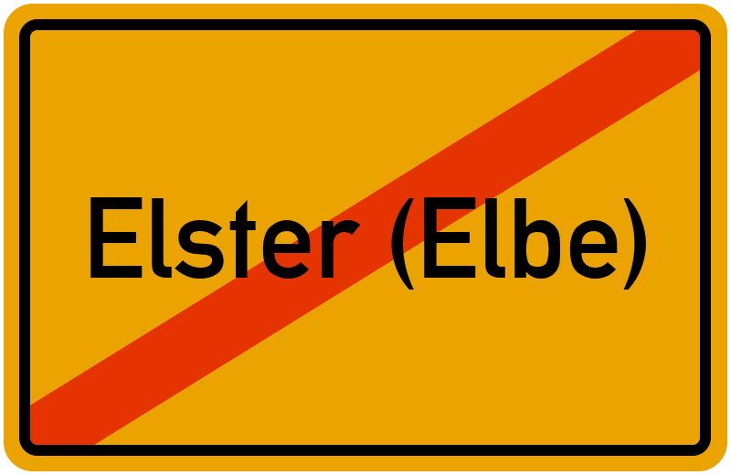 Ortsschild Elster (Elbe)