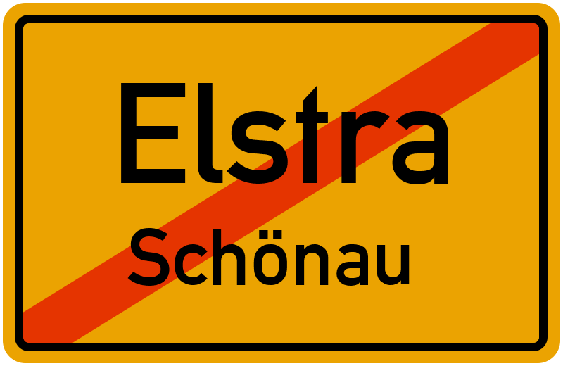 Ortsschild Elstra
